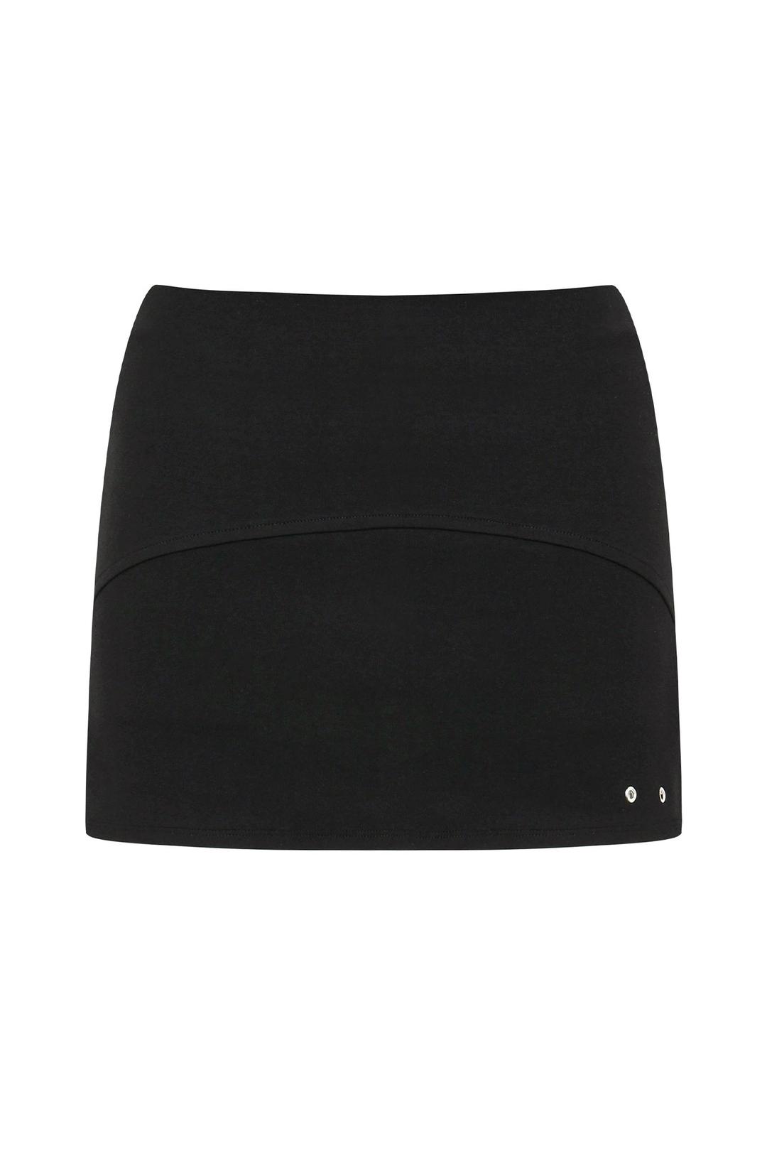 Eyelet slit skirt (black)