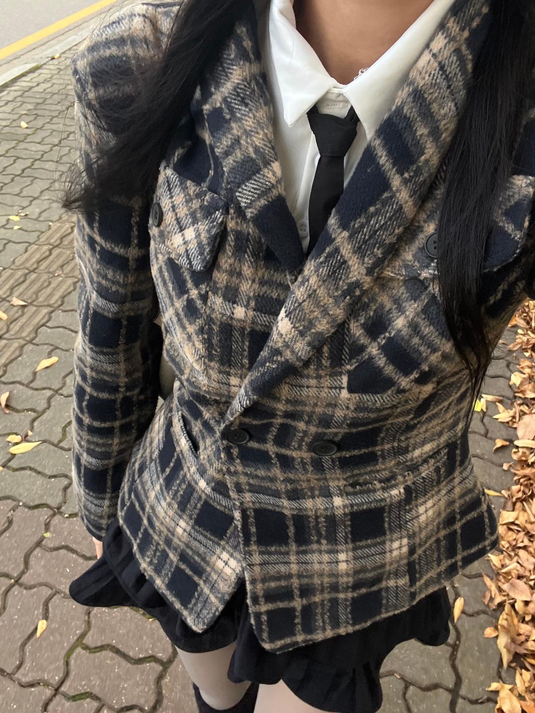 CHECK QUILTED LINE JK 체크 누빔 라인 자켓