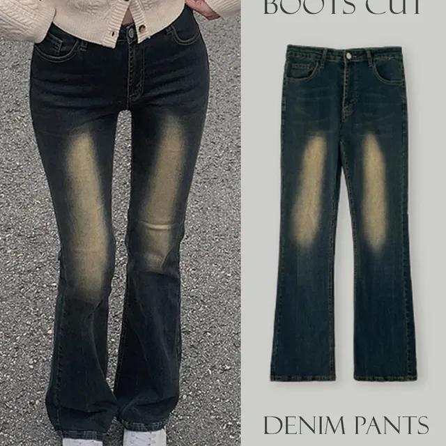 [색감깡패]어텀즈 로우라이즈 부츠컷 스판 데님팬츠
