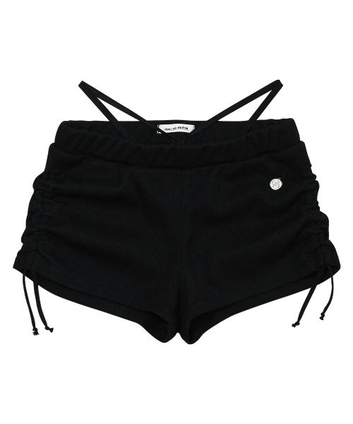 셔링 스트링 마이크로쇼츠_블랙