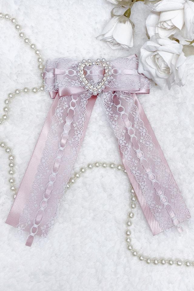 【Princess Melody】パール＆ビジューハートリング梯子レースクリップ - ピンクベージュ size-F-Ma*rs WebStore by LiLimPark
