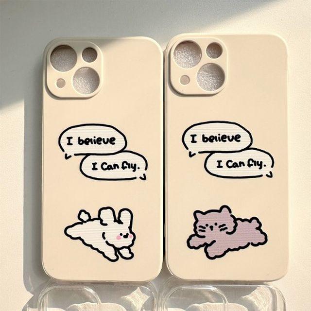 날 수 있어 토끼 고양이 카메라풀커버 귀여운 아이폰케이스 아이폰7 8 se2 11 12 13 14케이스 프로 미니 투명 젤리 커플 선물 에어팟 애플워치 실리콘 핸드폰케이스  갤럭시 S22 23 노트20 울트라