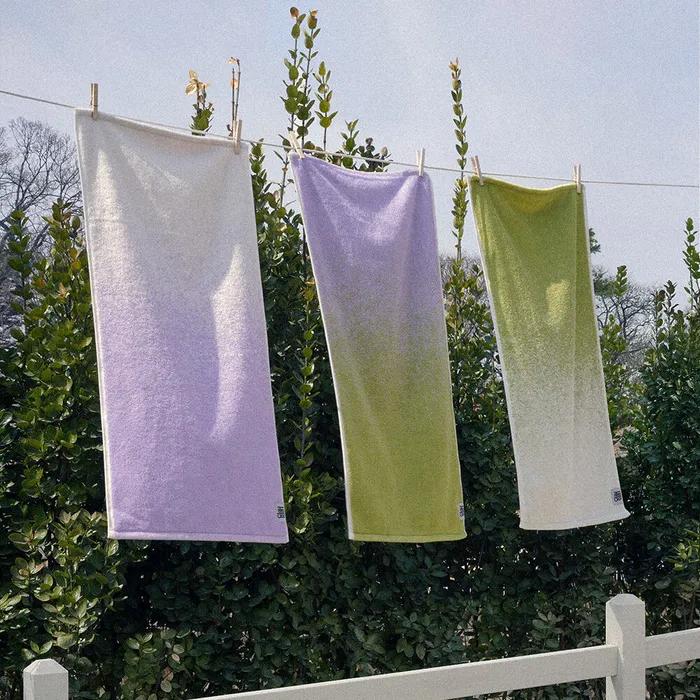 [신상품] 3P 그라데이션 선염타월 180g 선물포장 - 라벤더 가든 set