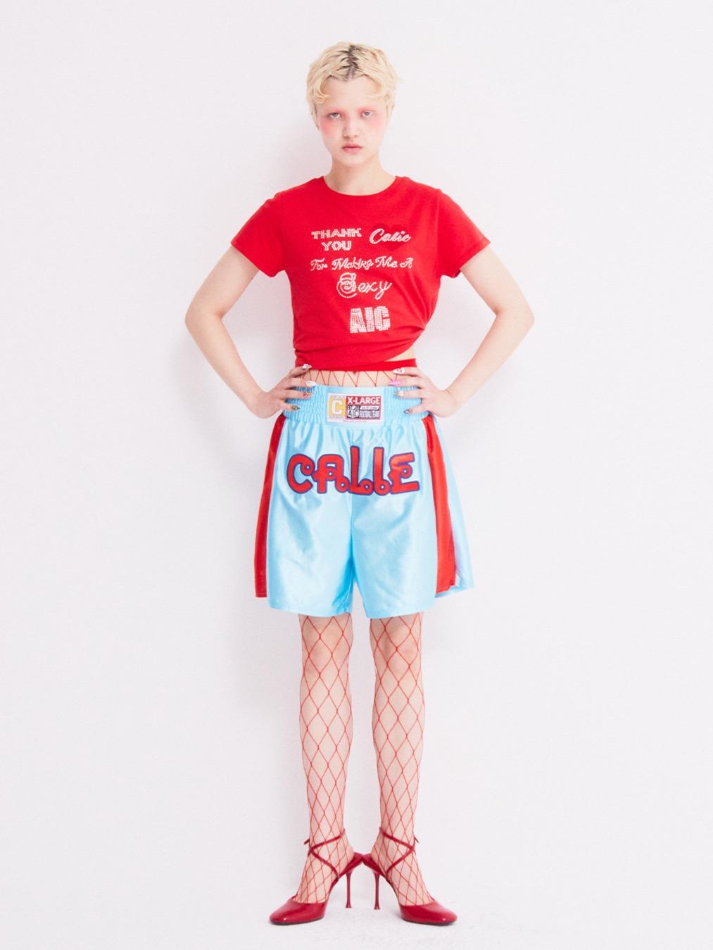 CALLIGRAPHY COLORING BOXER PANTS BLUE