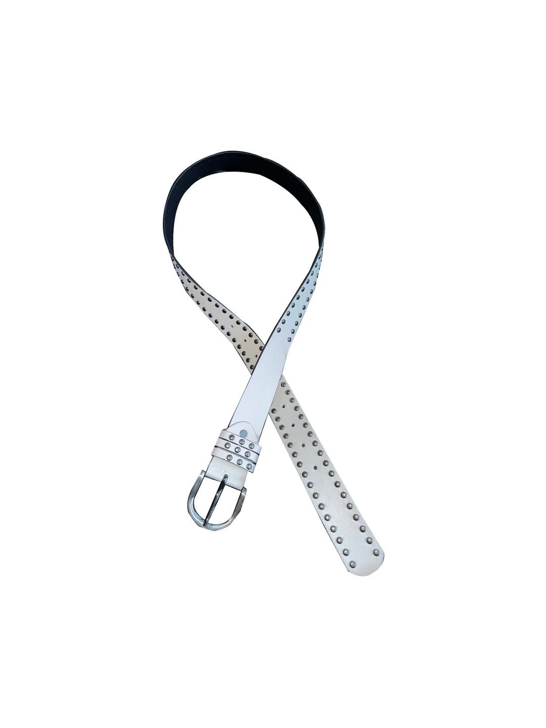 *select* Spiked Studded White Belt