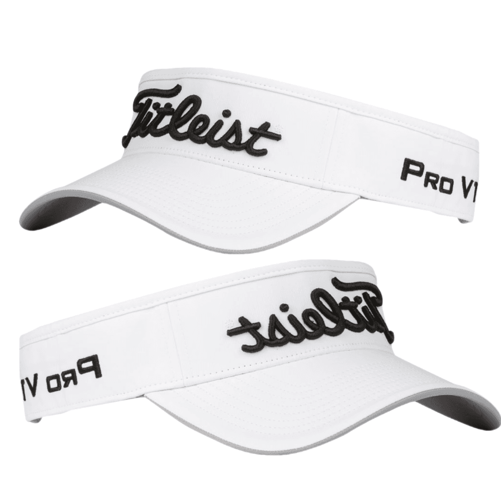 타이틀리스트 남성용 투어 퍼포먼스 골프 바이저 썬캡 모자 화이트