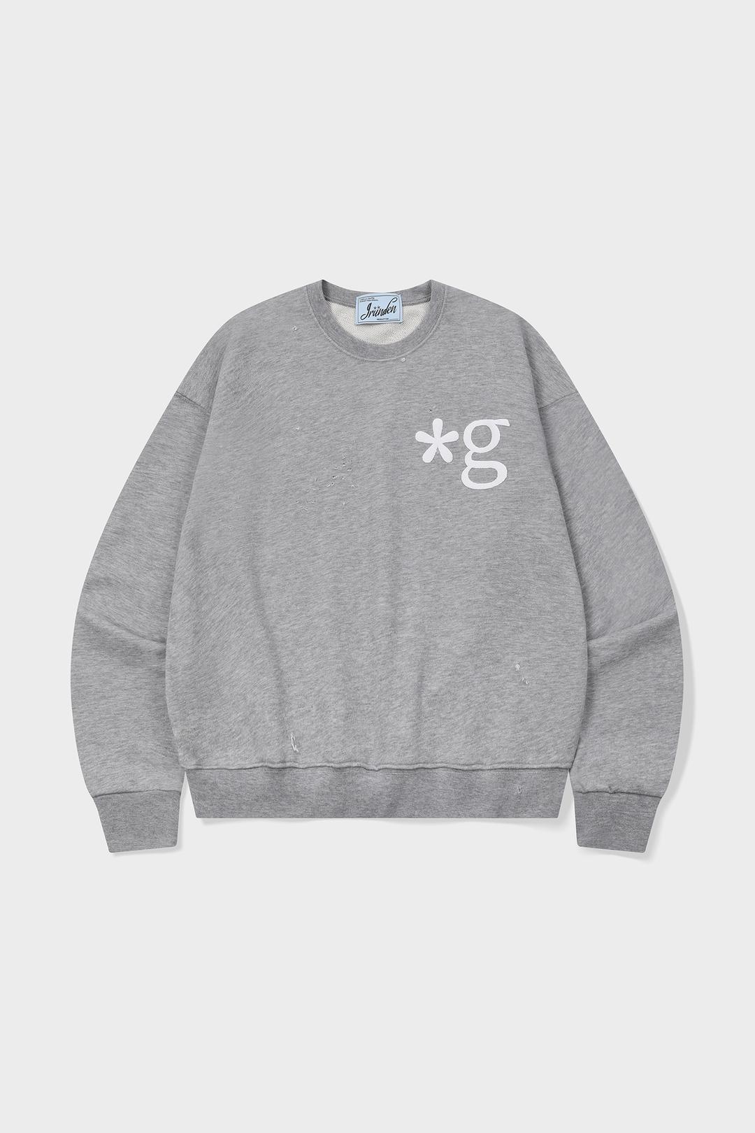 DAMAGED SWEATSHIRT (MELANGE GREY)