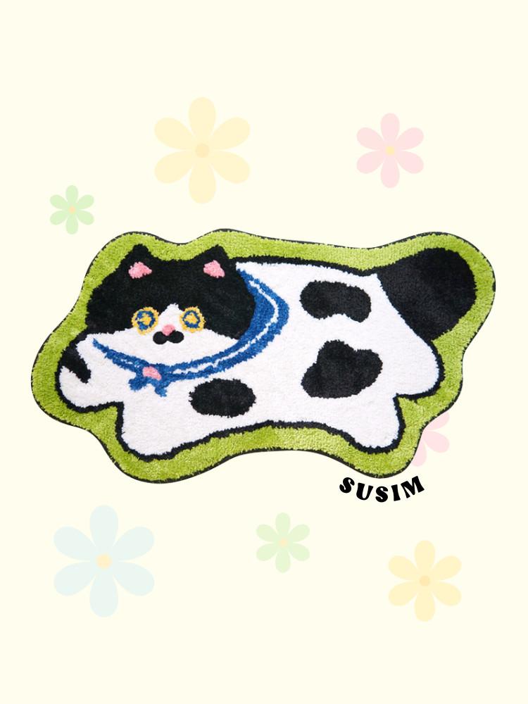 수심 New Meow Rug 고양이 러그 귀여운 발매트 침실 카펫 현관 동물