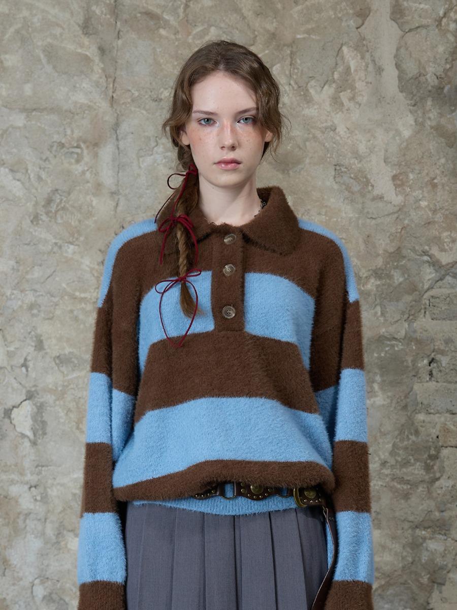 (11월08일 예약배송) L13 RUGBY BOLD KNIT(BROWN)