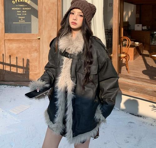 [3색] 버클업 하이엔드 레더 퍼자켓