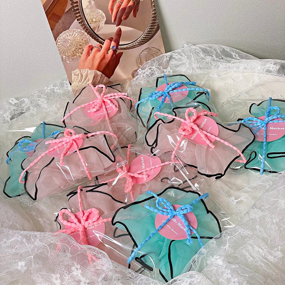 파스텔 쉬폰 머리끈 예쁜 헤어 곱창