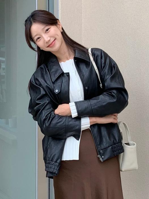 Leather Bomber Jumper_2color