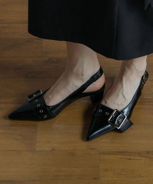 DAPHNE Slingback_ black 다프네 슬링백 힐 4.5cm
