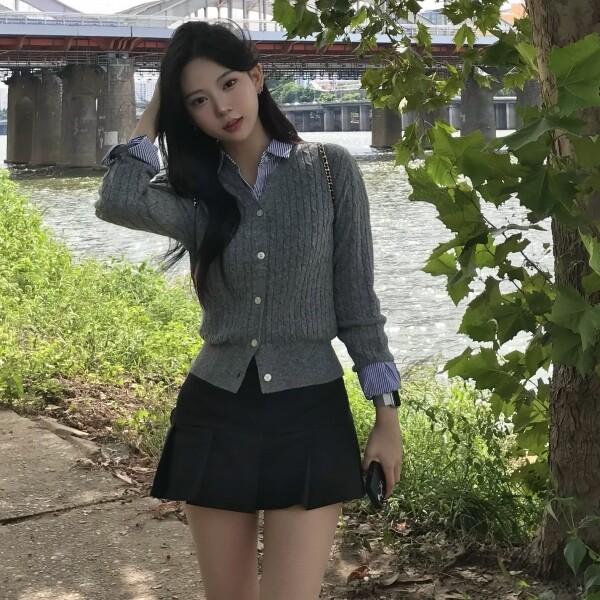 sugarrune 꽈배기 니트 가디건