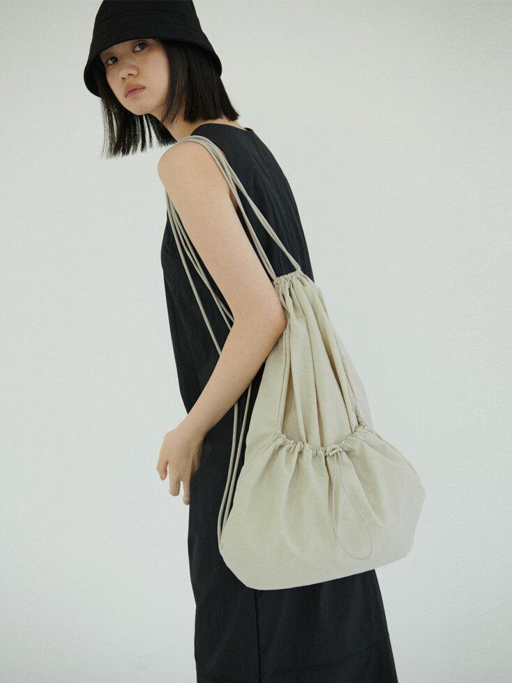 DrawString Pocket Bag (Light Beige)