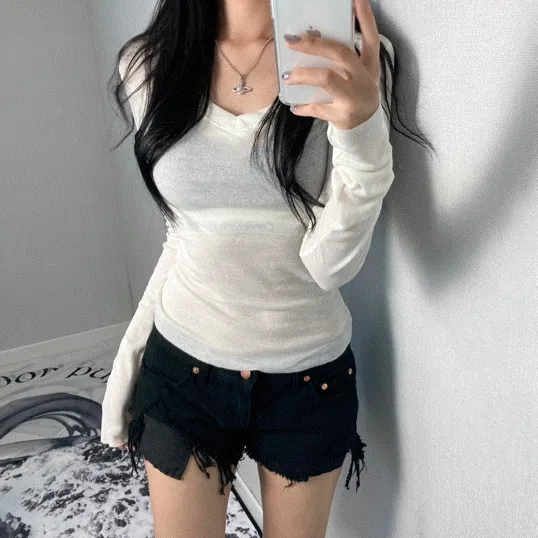 가을신상❤︎ slit v t (2color)