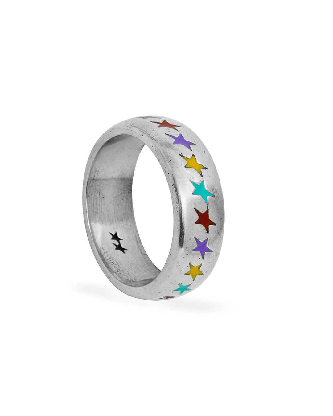 Enameled Multicolor Starline Ring M