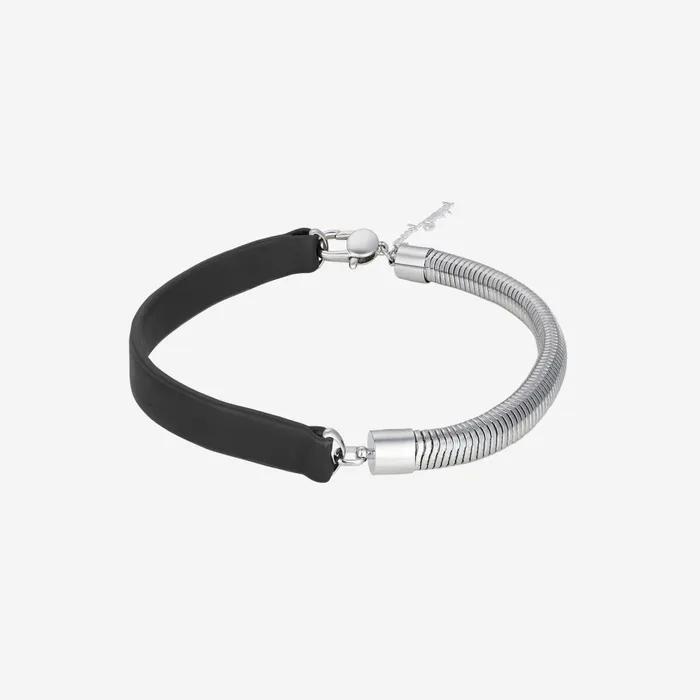 Half-leather black necklace