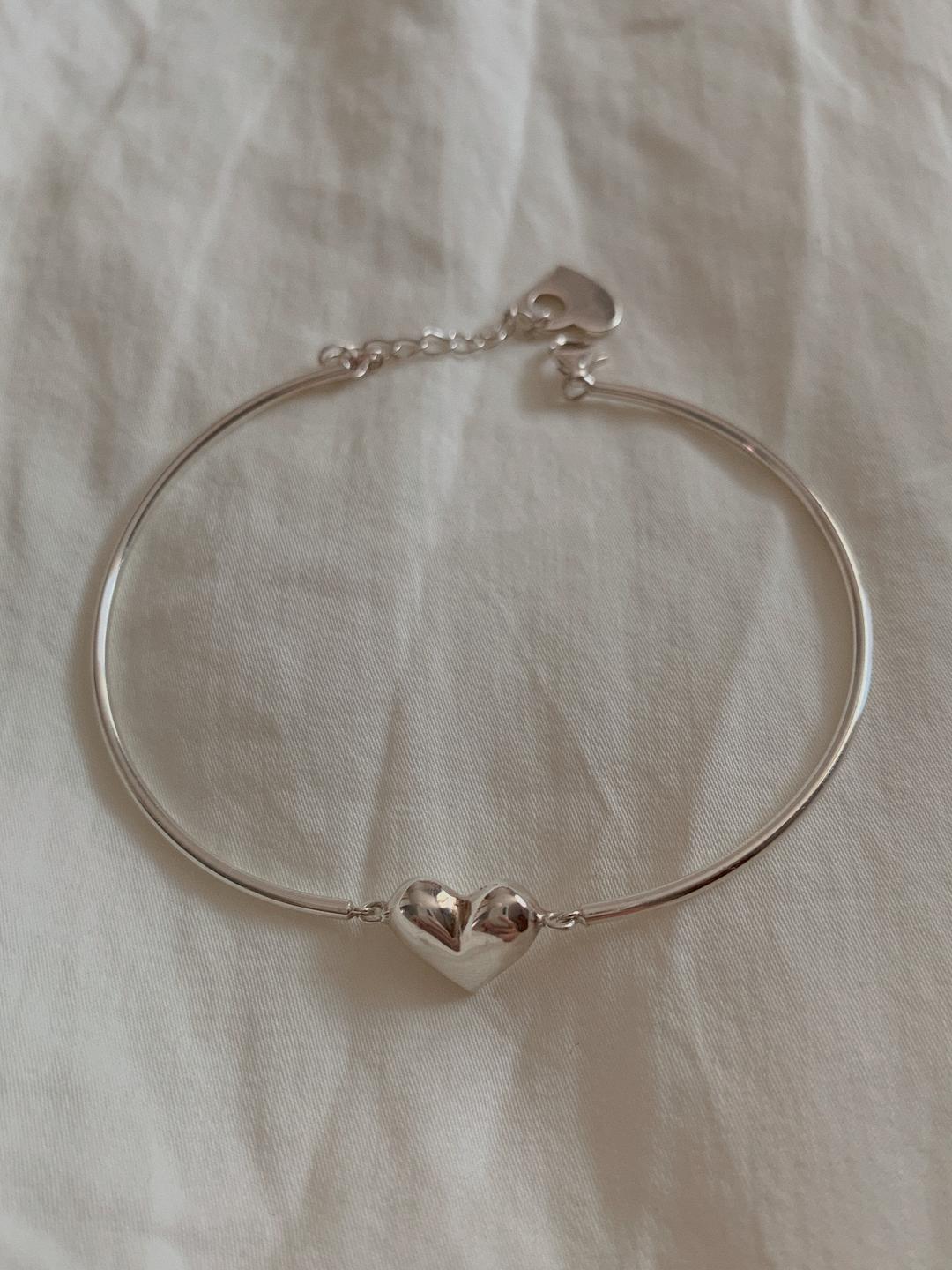 하트 실버 팔찌 1color