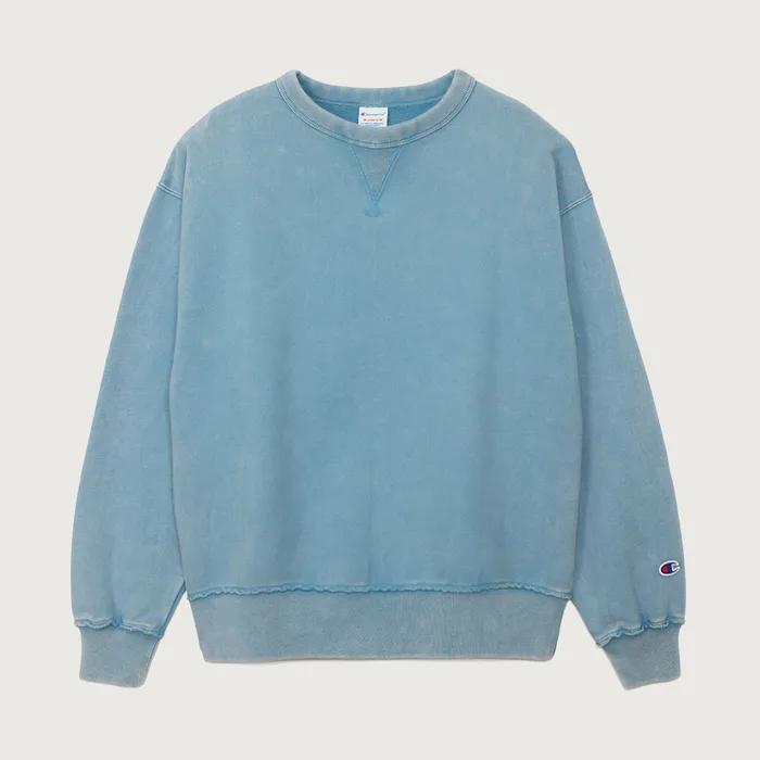 여성 빈티지 워싱 루즈핏 기모 스웨트셔츠 Wash Blue