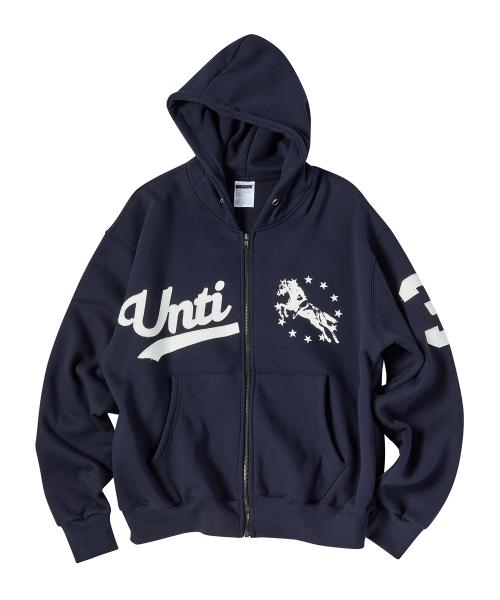유니콘 바시티 엠블럼 후드집업 네이비