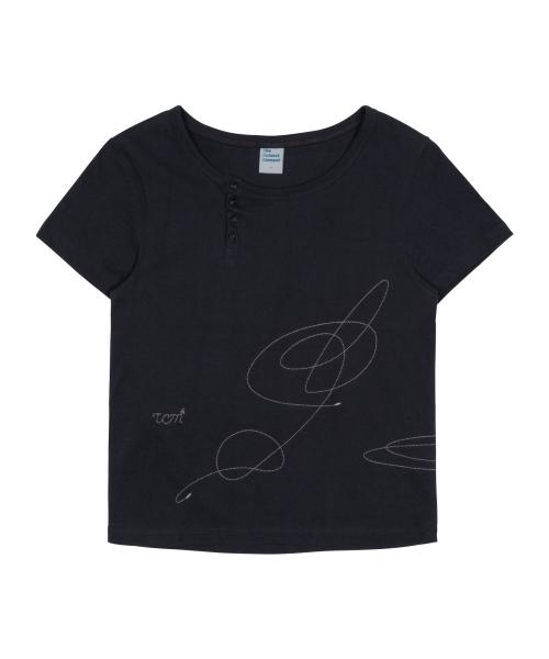 (w) TCM stitch side henly neck T (navy)