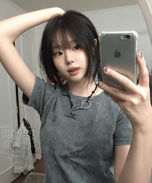 Dreaming Bird 워시드 슬림핏 반팔티