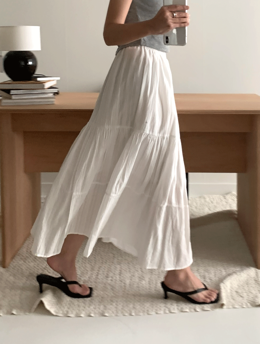 Ann tiered skirt<font style="font-size:0px