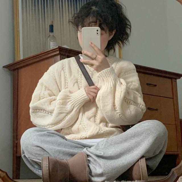 우코 꽈배기 니트