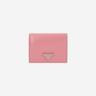Prada Brushed Leather Wallet Petal Pink