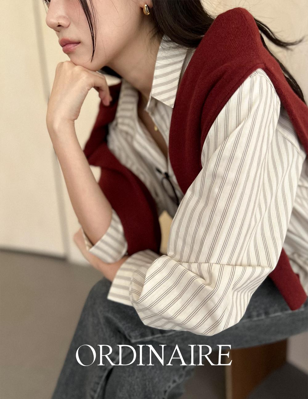 가내스라 [ordinaire] 뉴 넬로 스트라이프 셔츠 (2color/스카이 단독주문시오늘출발)