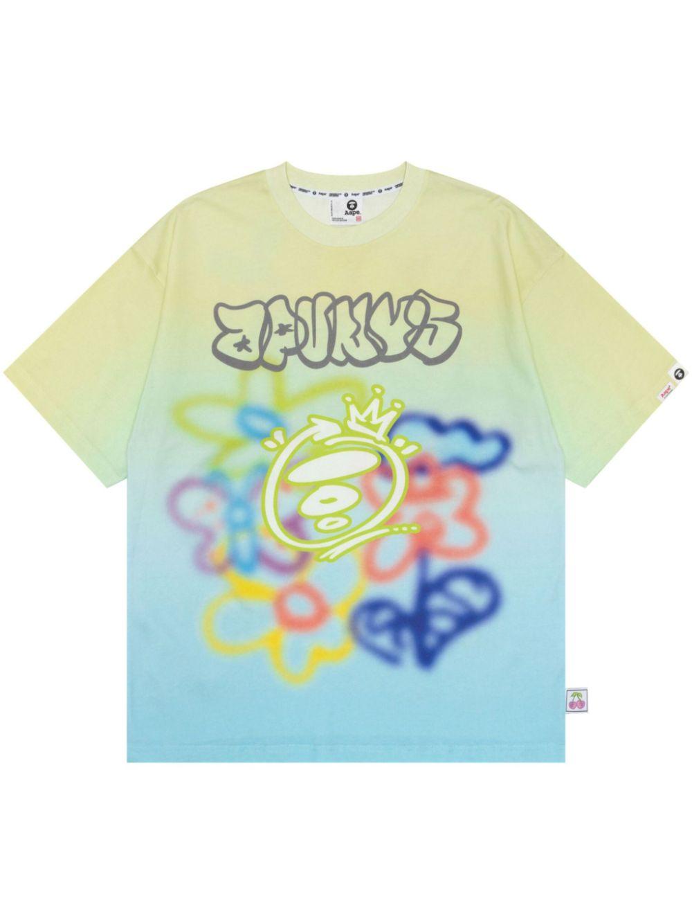 graffiti-print cotton T-shirt