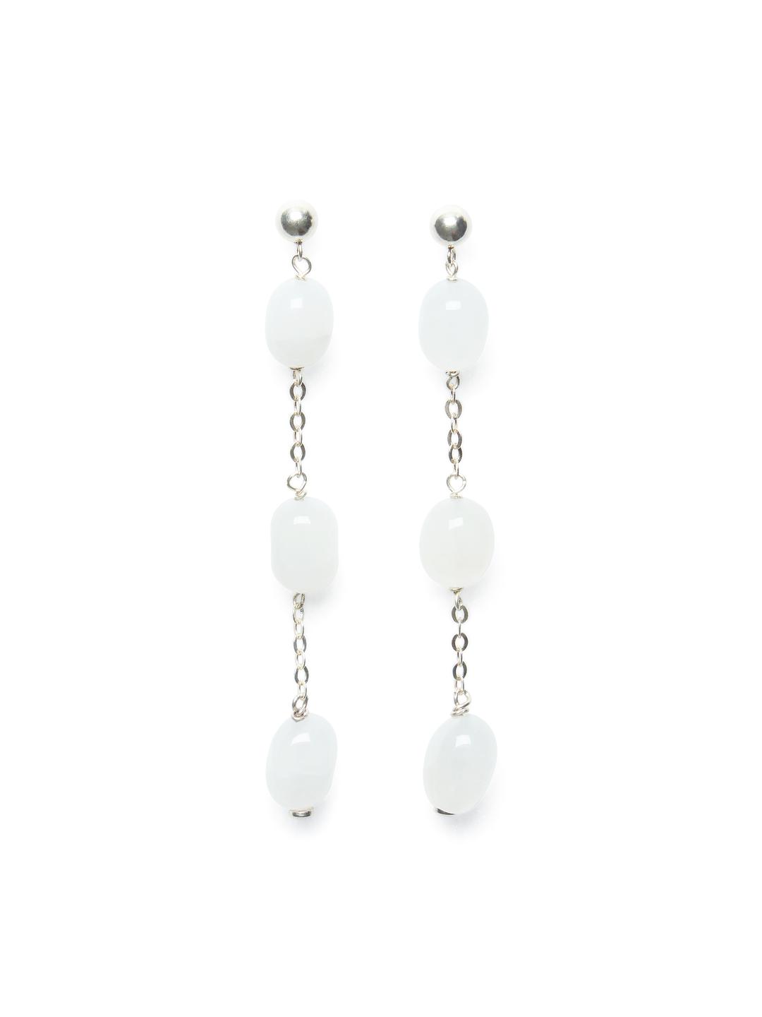 Elara Drop Earring - White Jade