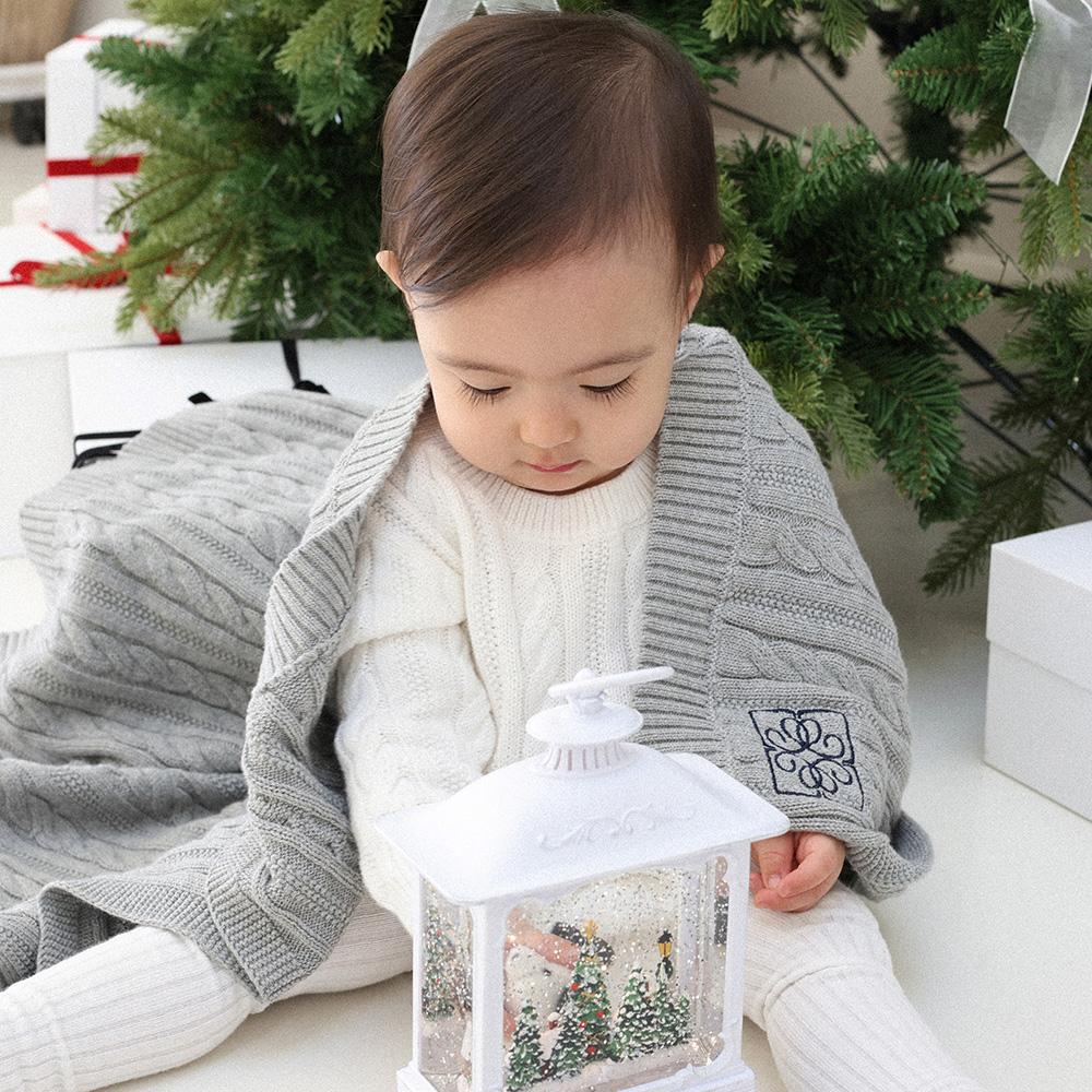 런던 케이블 블랭킷 그레이