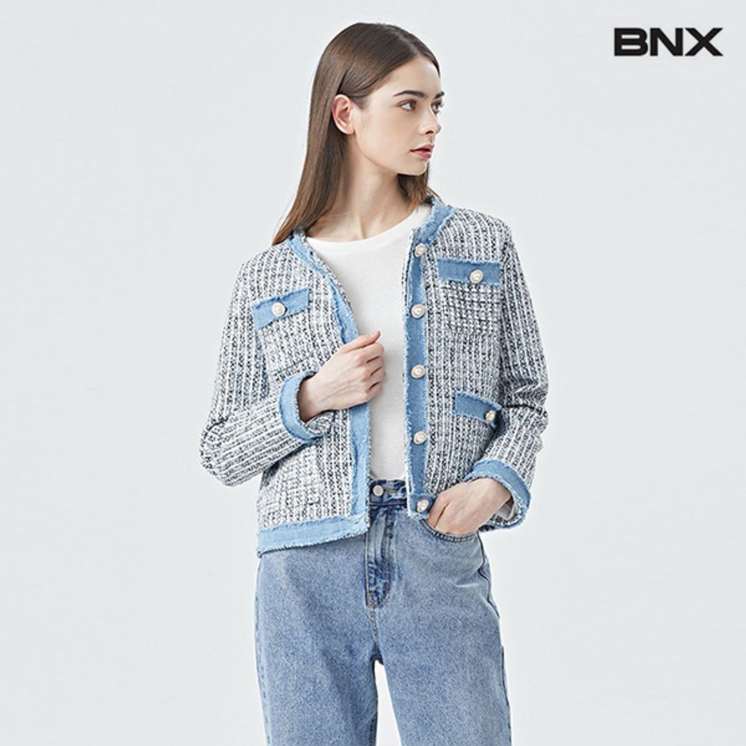 페미닌 데님 트위드 긴팔 자켓 (BU1JK005L0)