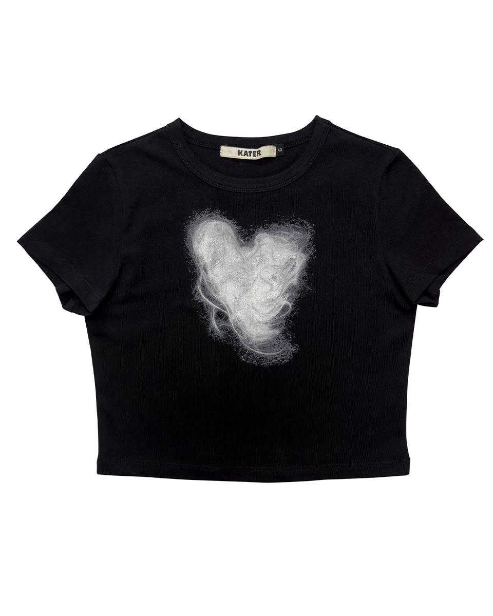 HEART HAIR TEE BLACK