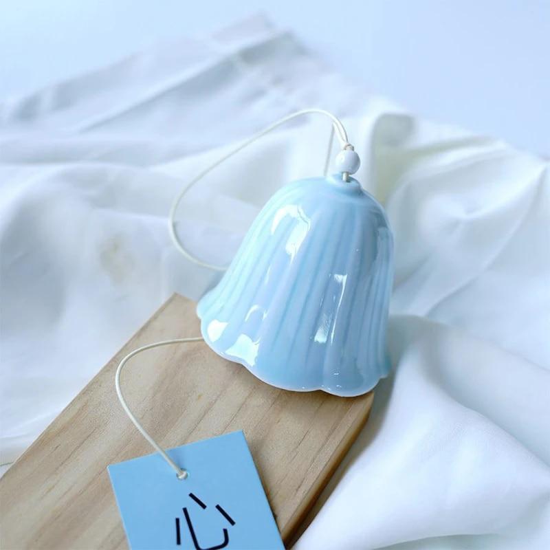 세라믹 일본식 바람 종소리 침실 펜던트, 행운의 종 걸이식 장식, 생일 선물, 바람 종, 홈 데코