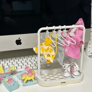 귀염뽀짝 미니어쳐 인형 옷 행거 옷걸이 가방