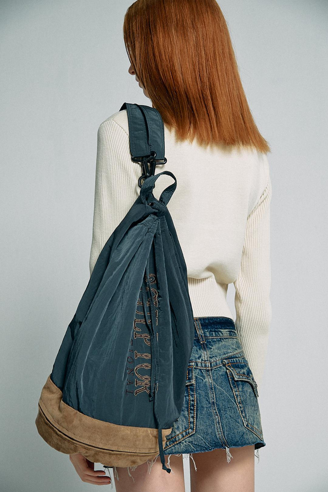 Two Way Bucket Messenger Bag Dusty Navy