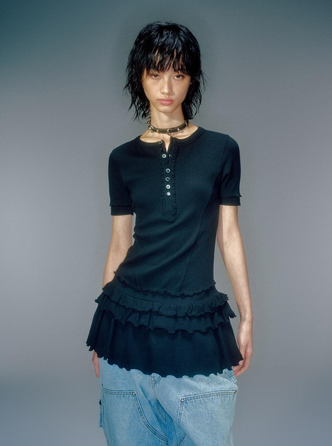 PONIA PRILL LAYERED ONEPIECE BLACK