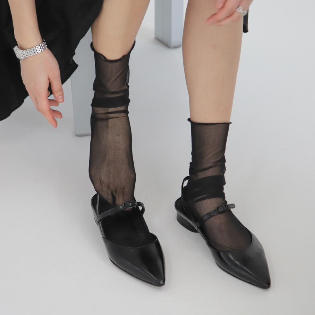 [바잉] See through socks(화이트, 버터, 블랙)
