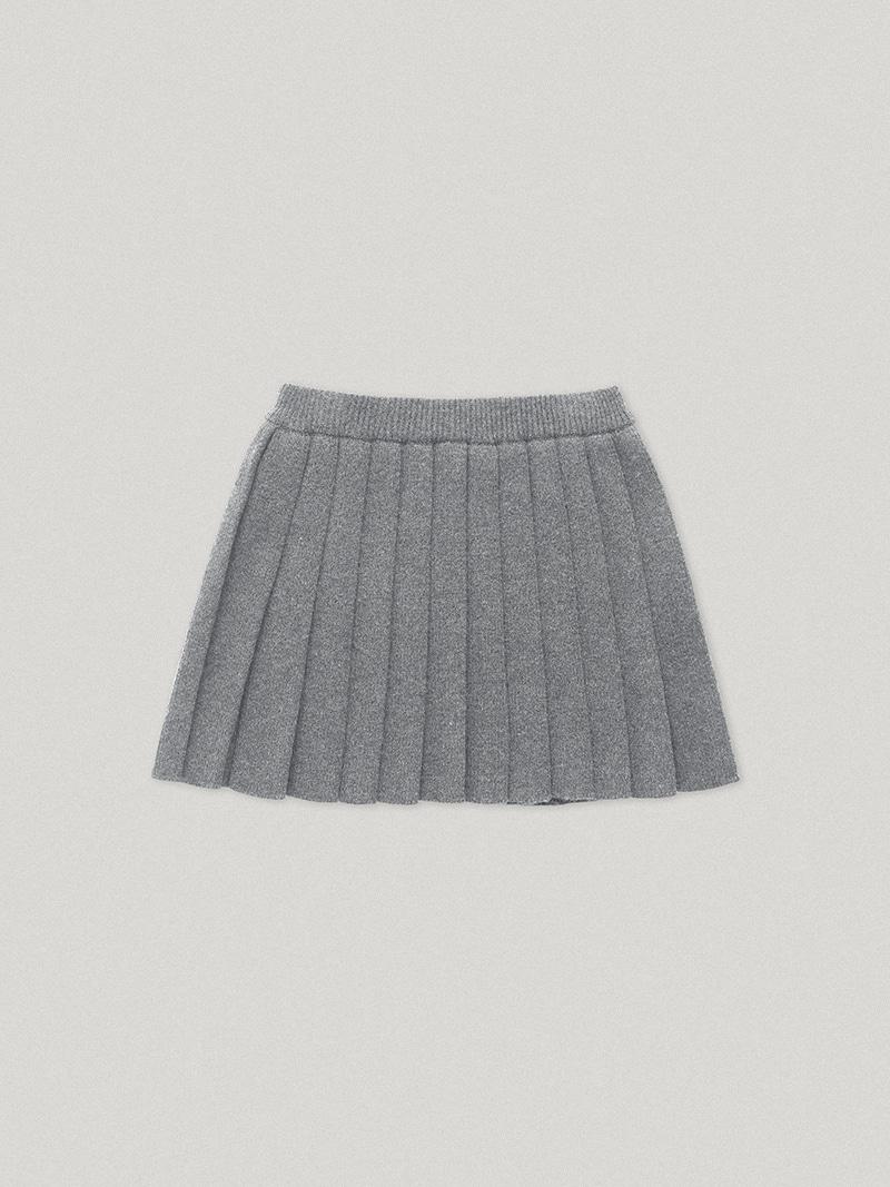 Peggy Knit Pleated Skirt Gray