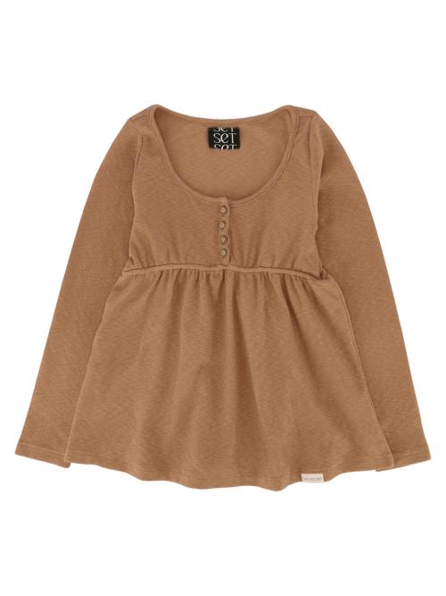 DRESS-LIKE FLARED T-SHIRT (BEIGE)