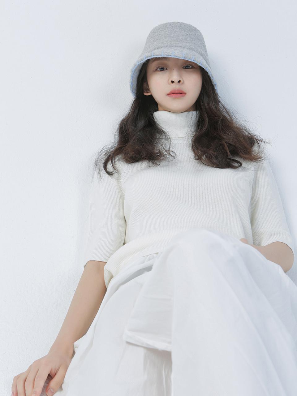 (HANDMADE EMBROIDERY) BLUE-GRAY-HAT