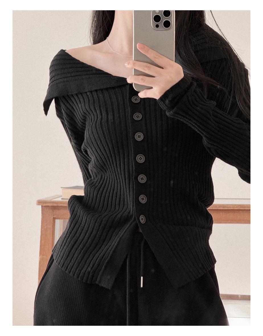 글로우 버튼 리브 니트 (3colors)