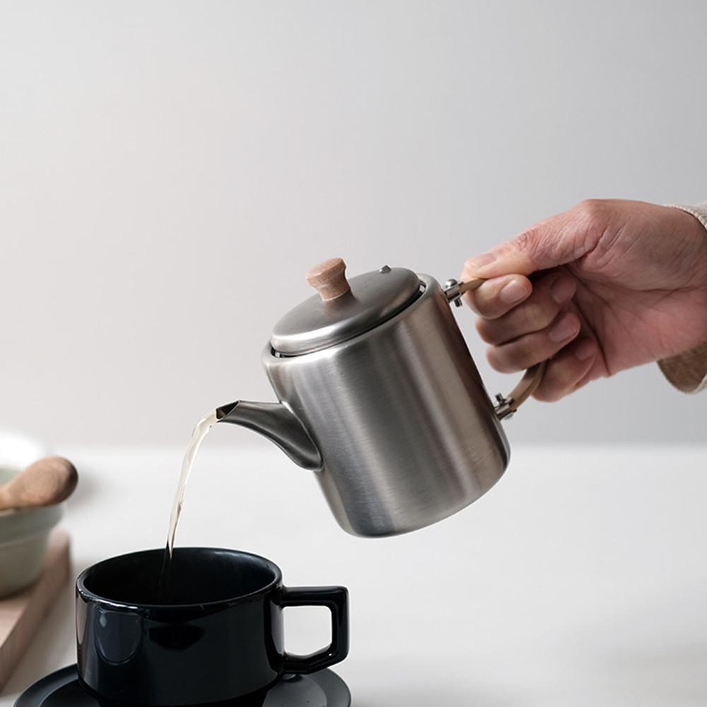 아이자와공방 우드 손잡이 스트레이트 티팟 옆손잡이 타입 / 포트 티메이커 거름망 차우리기 : 키친툴