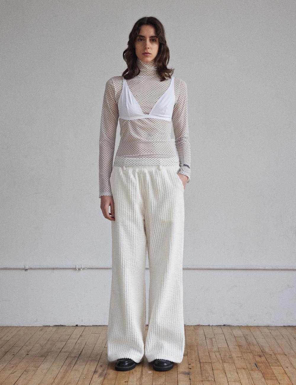 Corduroy Cozy Wide Pants_Ivory