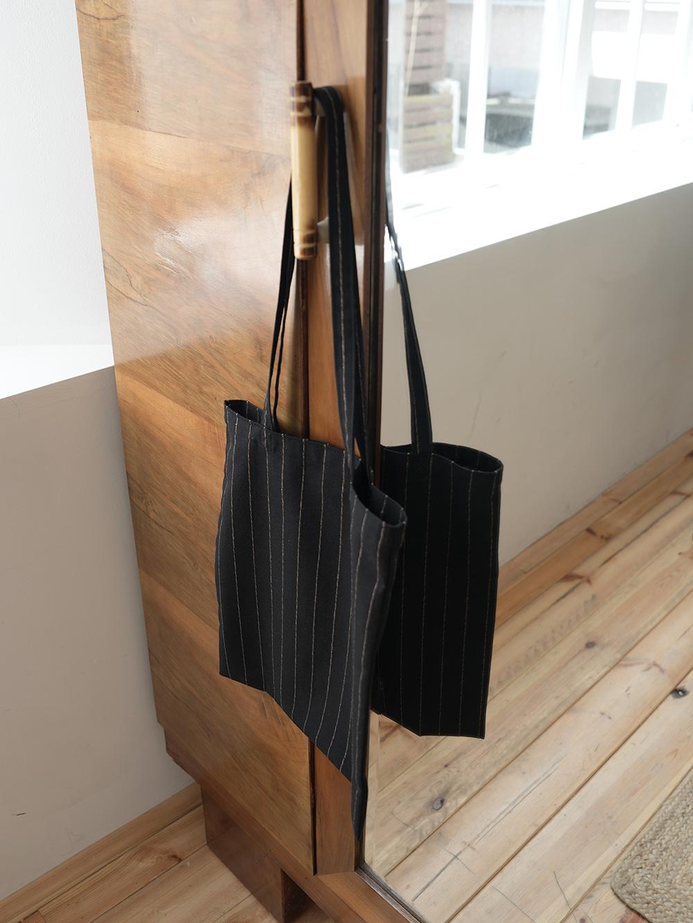 PINSTRIPE  ECO BAG (BLACK)