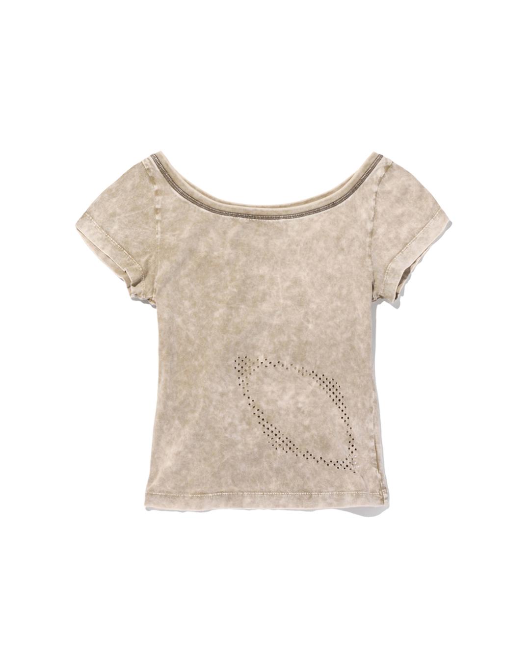 BLEACHED WIDE NECK T-SHIRT_BLEACHED KHAKI BEIGE