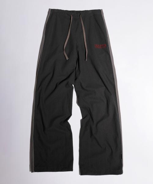 Mesh Piping Linen Pants Charcoal
